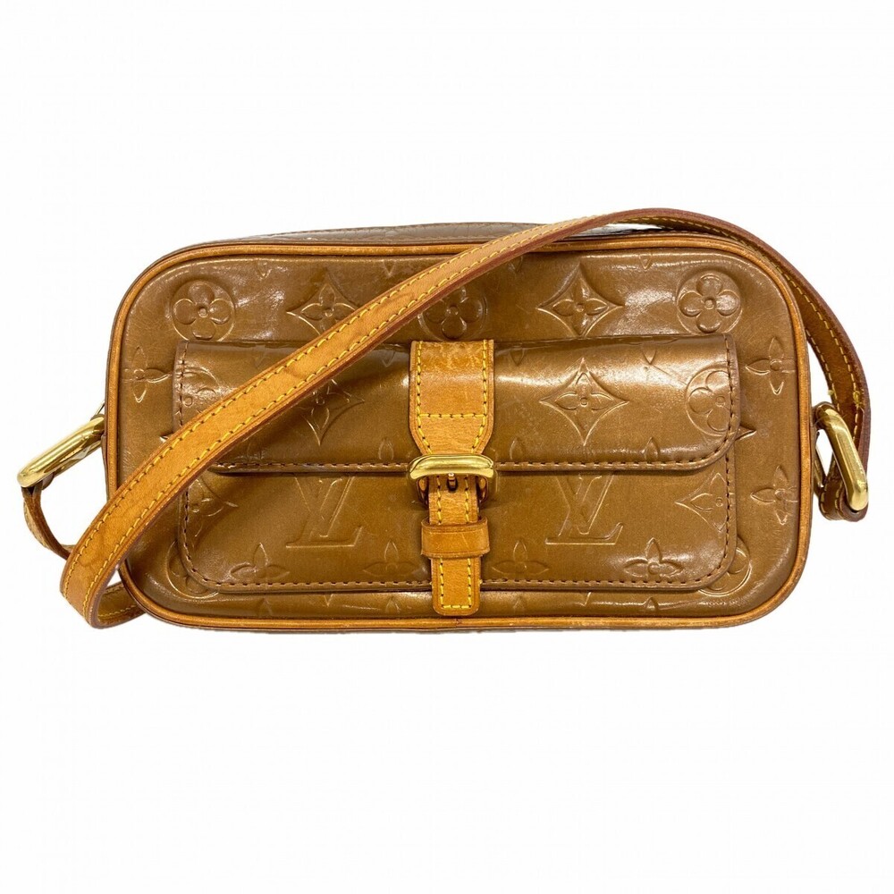 Louis Vuitton Shoulder Bag Vernis Christie Bronze Brown